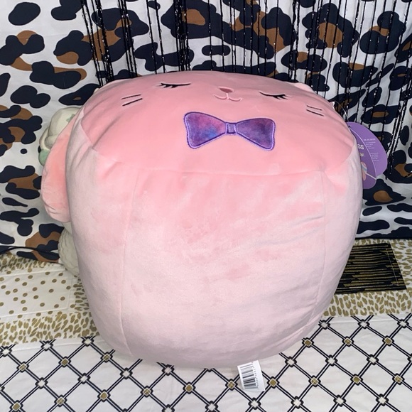 STACKABLES BY SQUISHMALLOWS BOP THE PINK BUNNY WITH OMBRÉ BOWTIE PLUSH PILLOW - Picture 5 of 12